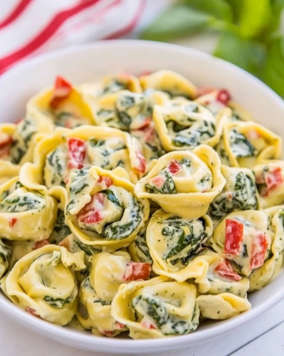 Homemade Creamy Spinach Tortellini photo