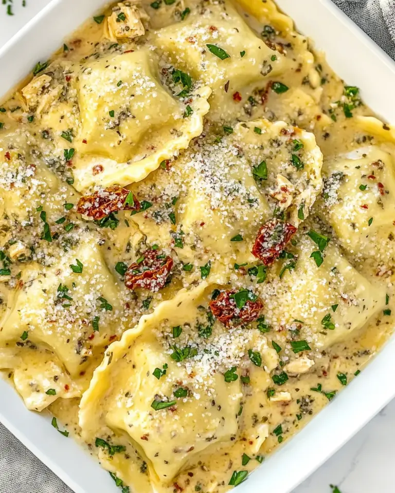 Homemade Creamy Sun-Dried Tomato Chicken Ravioli photo