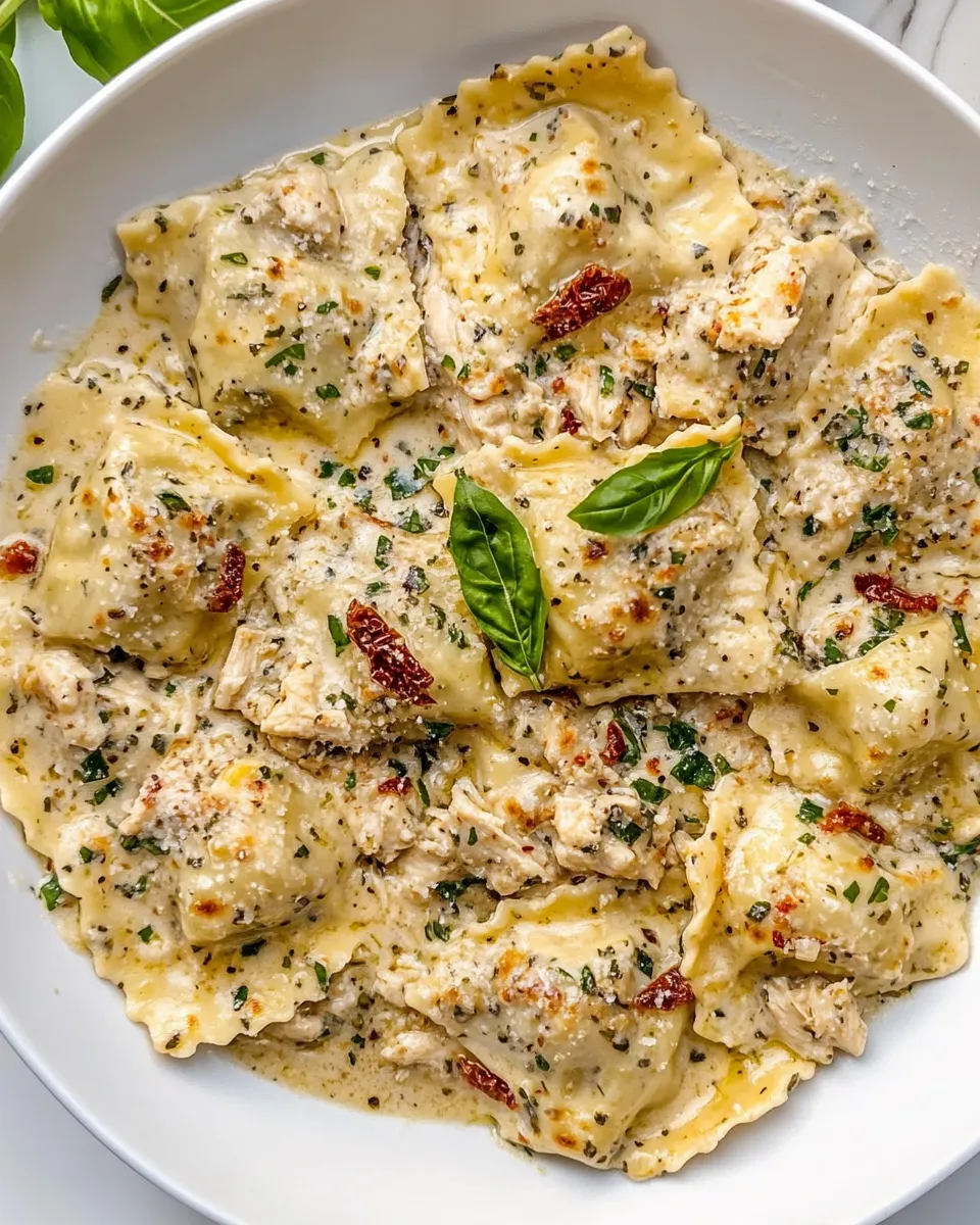 Easy Creamy Sun-Dried Tomato Chicken Ravioli recipe photo