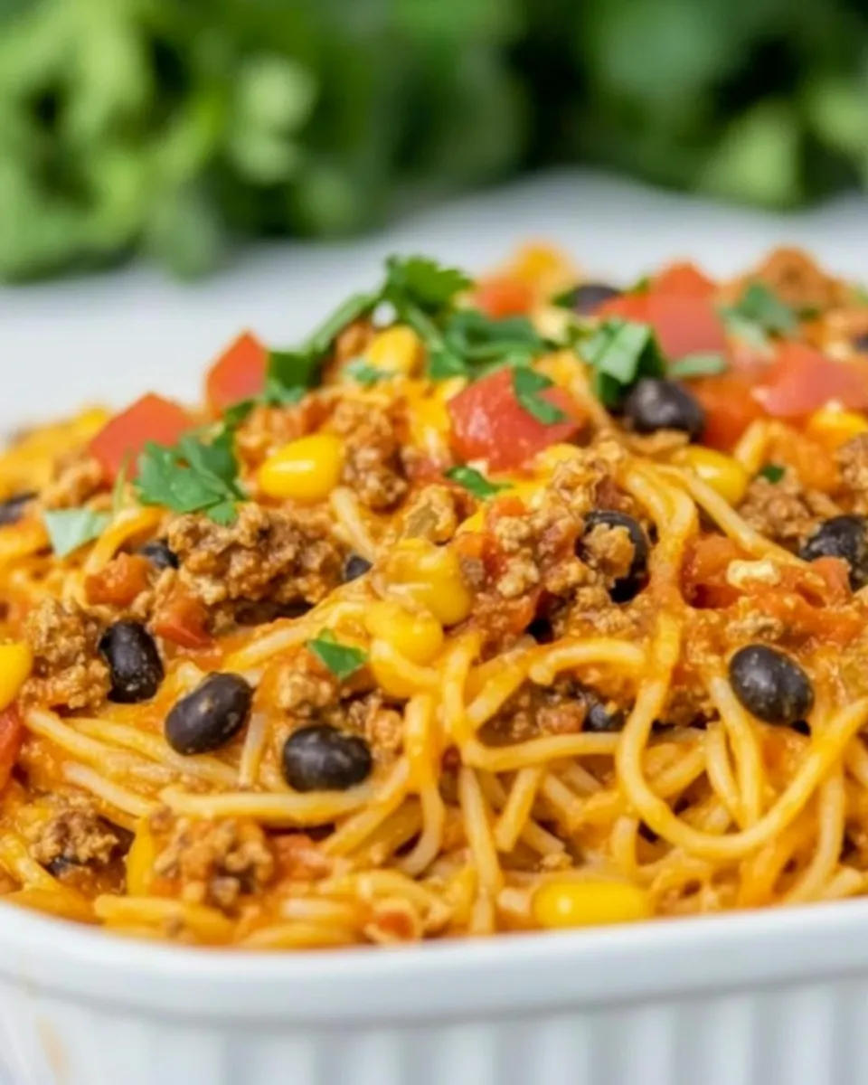 Easy Creamy Taco Spaghetti recipe image