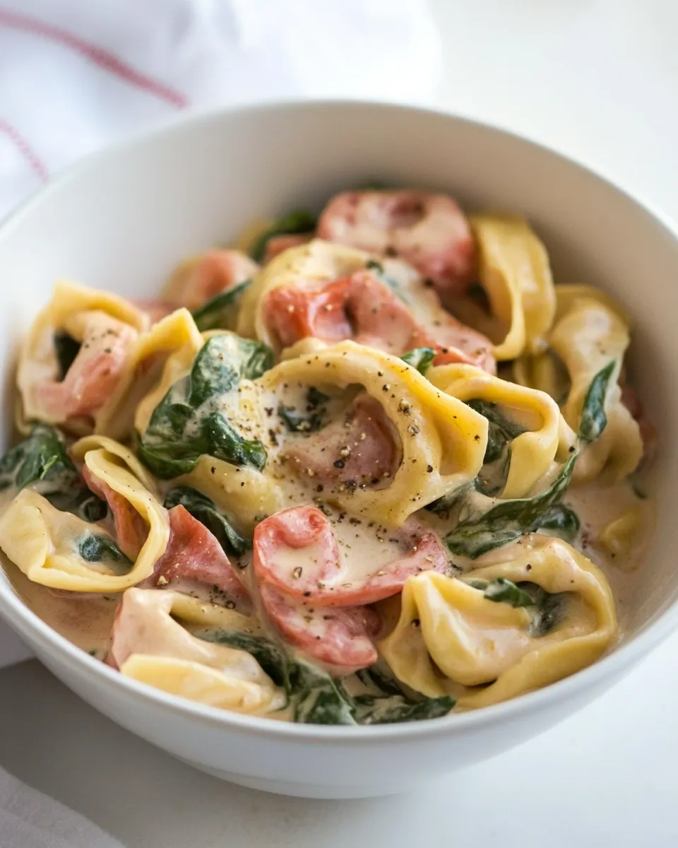 Homemade Creamy Tomato and Spinach Tortellini photo