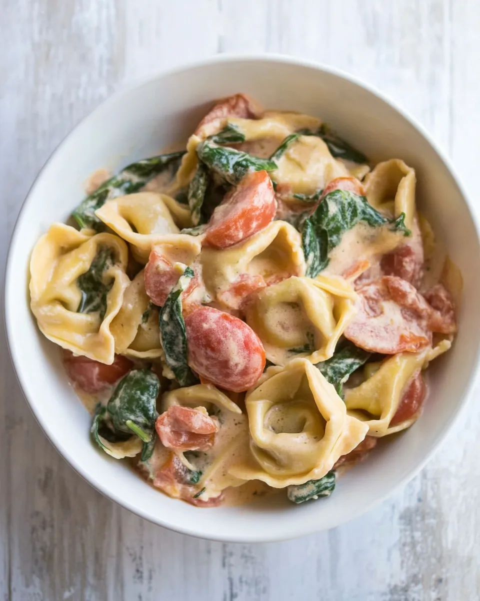 Easy Creamy Tomato and Spinach Tortellini recipe photo