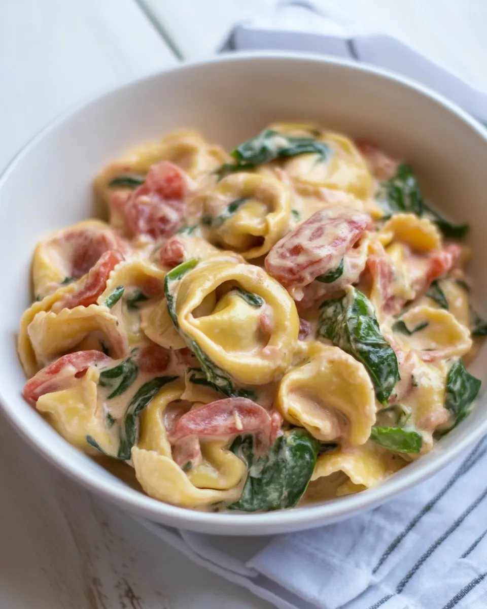 Delicious Creamy Tomato and Spinach Tortellini dish photo