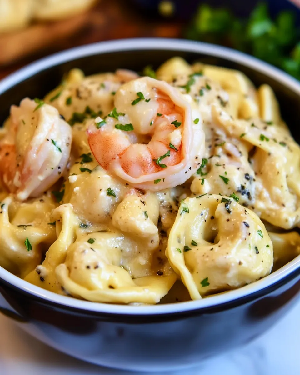 Homemade Creamy Tortellini with Shrimp photo