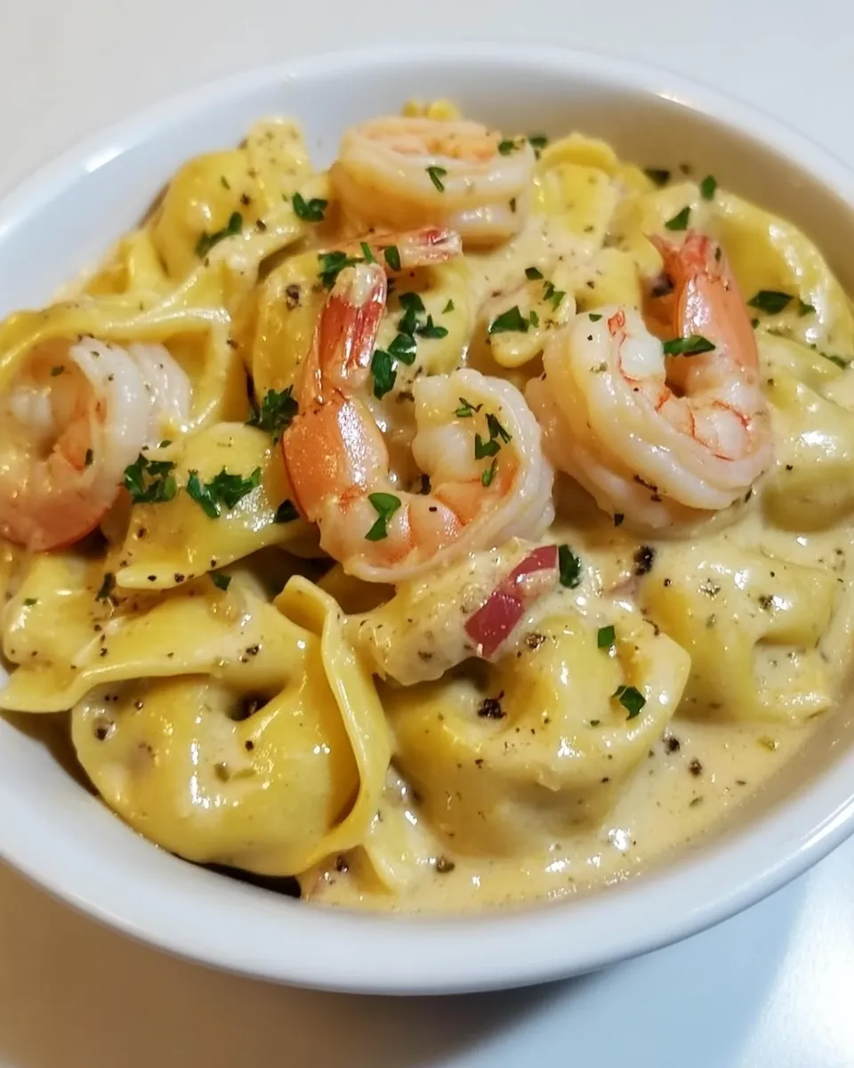 Classic Creamy Tortellini with Shrimp image