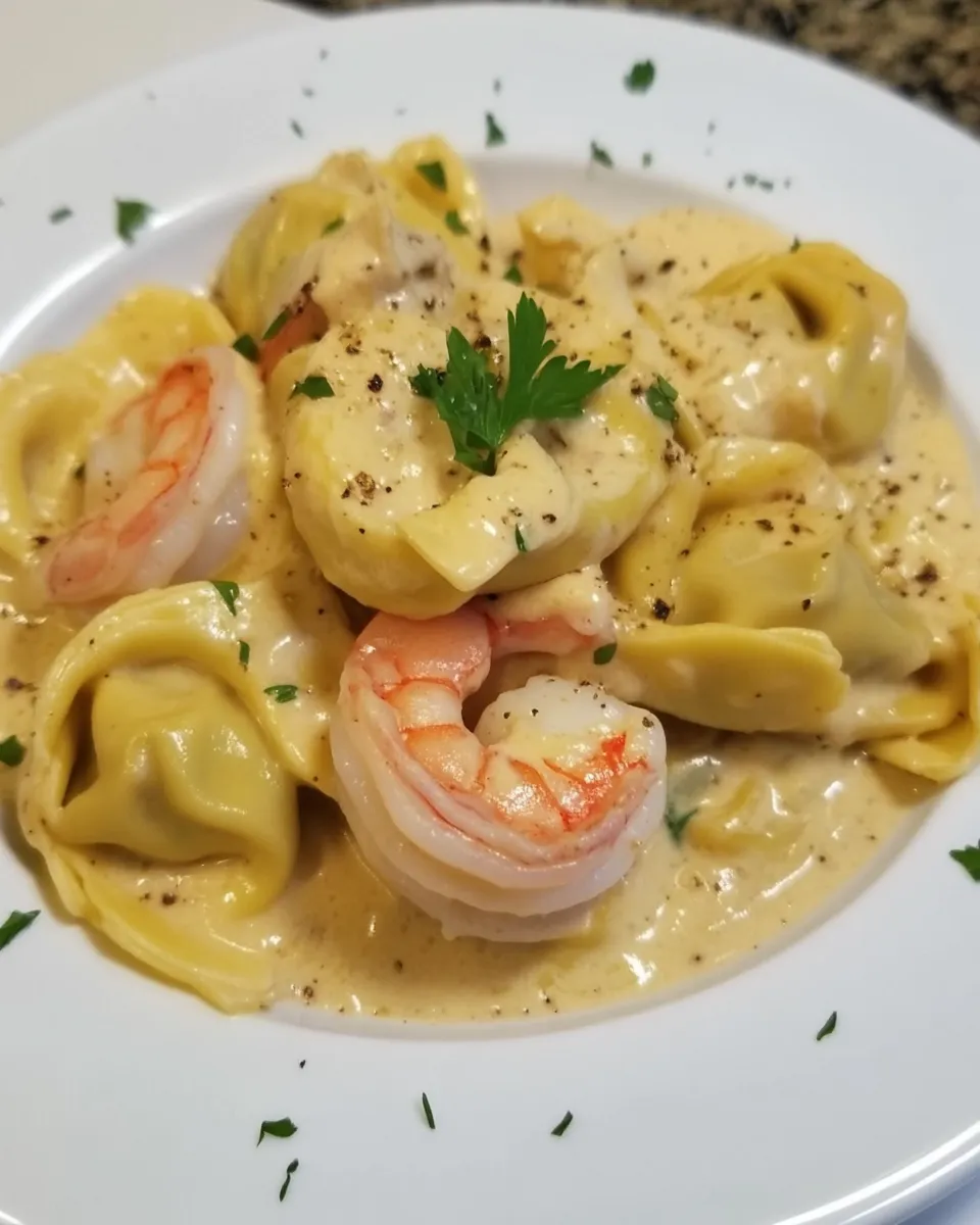Easy Creamy Tortellini with Shrimp recipe photo