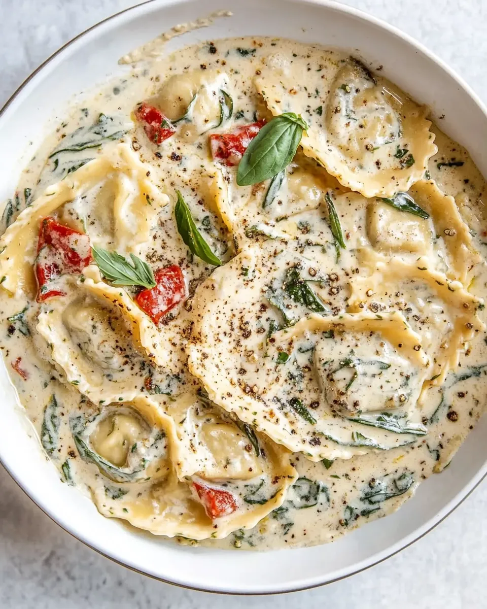 Homemade Creamy Tuscan Ravioli photo