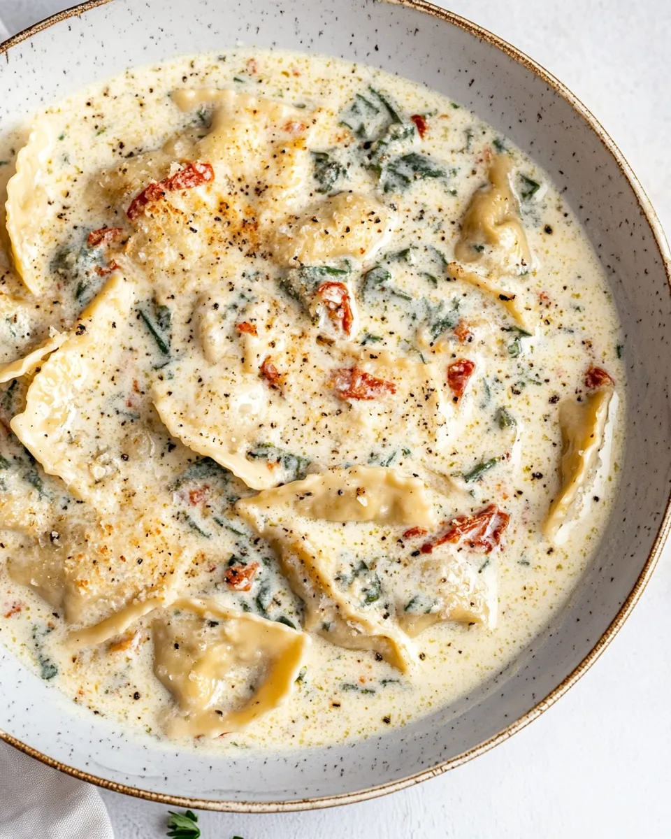 Easy Creamy Tuscan Ravioli picture