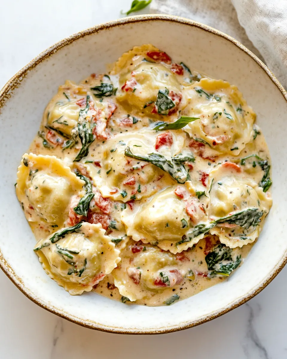 easy Creamy Tuscan Ravioli (One Pan, 15 Minutes!) picture