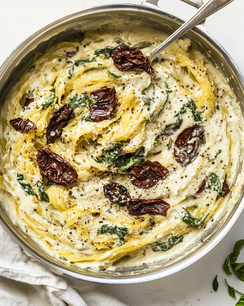 Classic Creamy Tuscan Spaghetti Squash (Paleo, Vegan) image