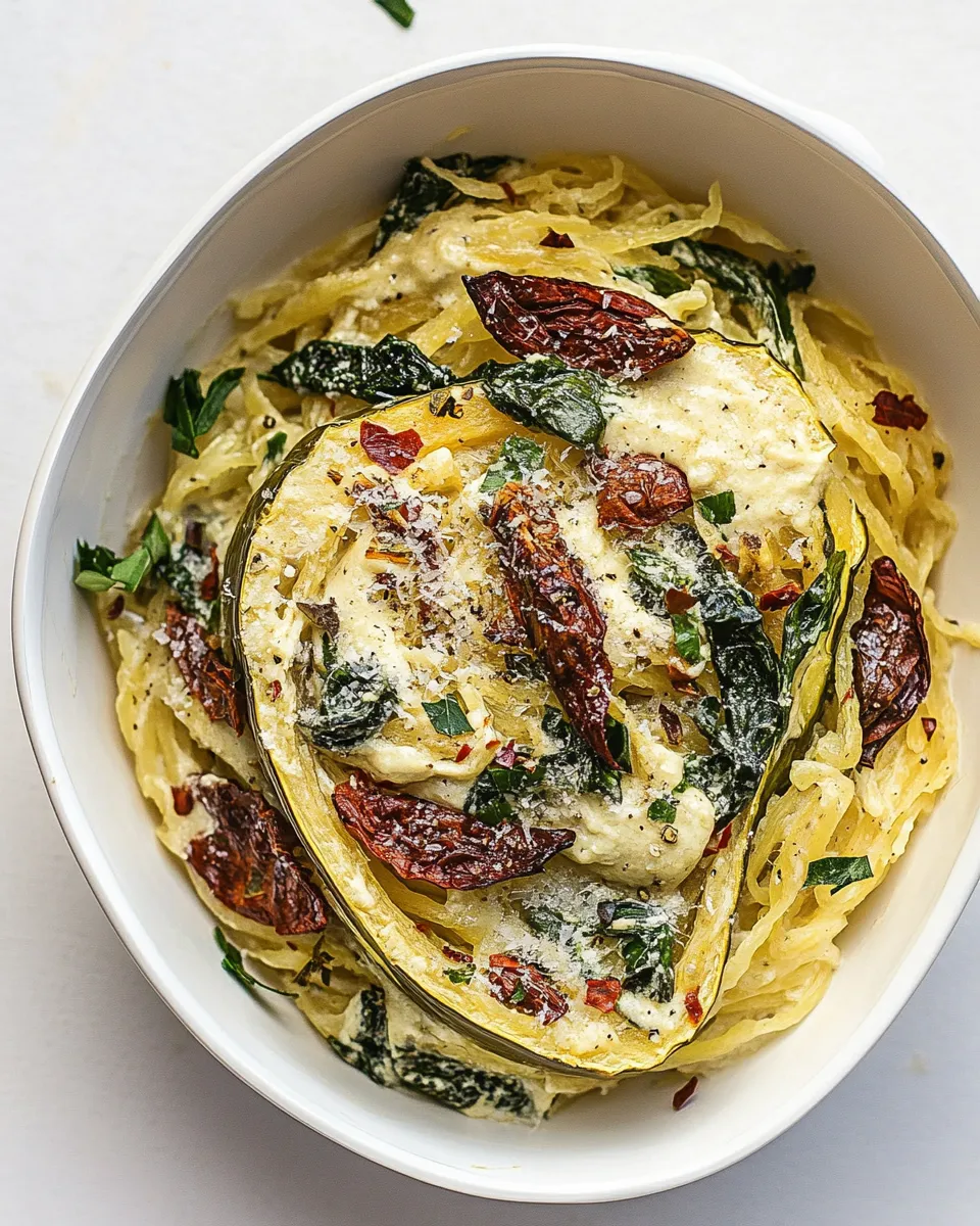 Delicious Creamy Tuscan Spaghetti Squash (Paleo, Vegan) dish photo