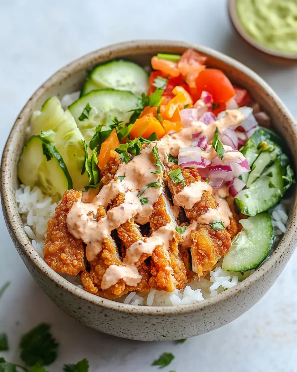 Delicious Crispy Bang Bang Chicken and Rice Bowls picture