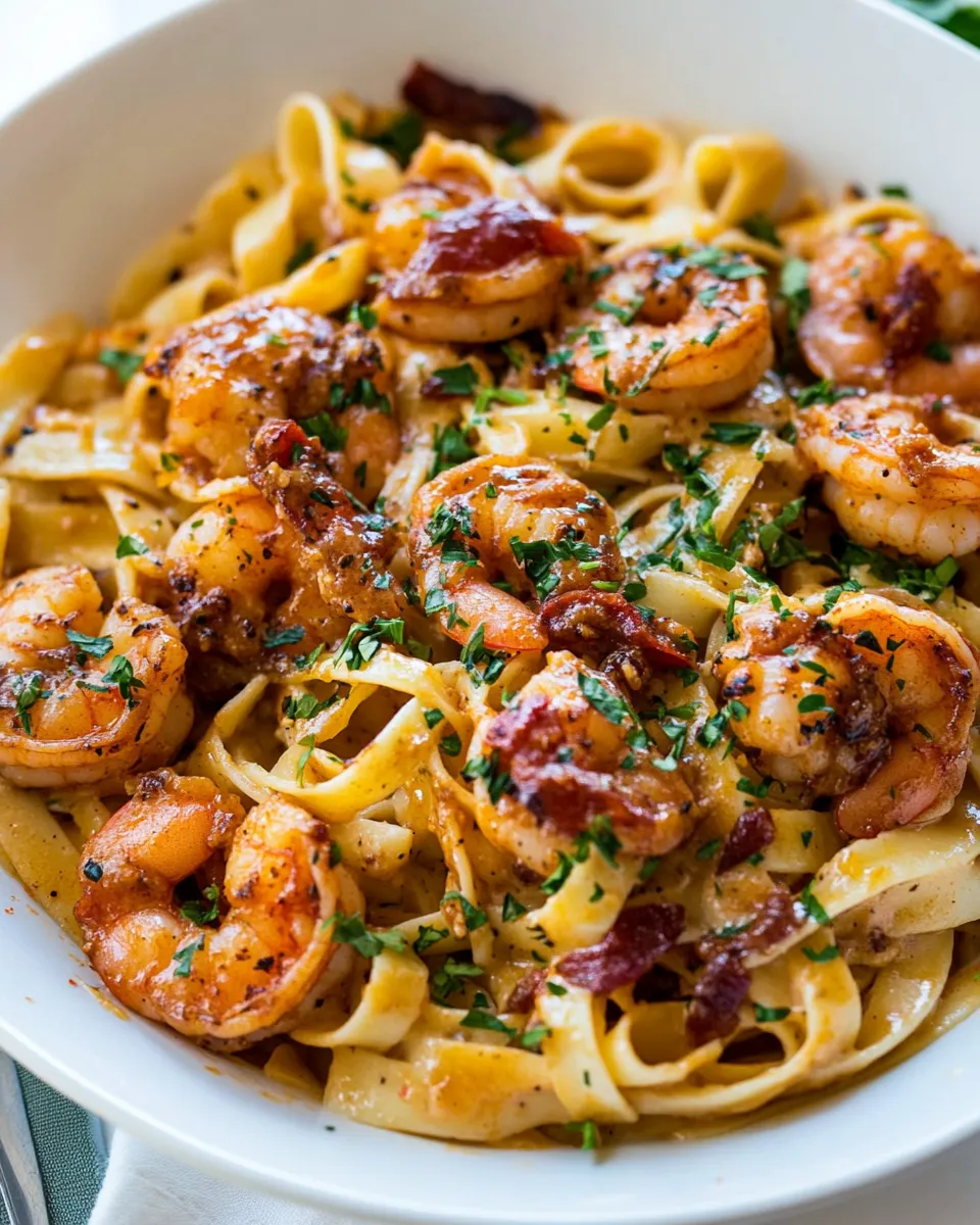 Easy Crispy Cajun Shrimp Fettuccine recipe photo