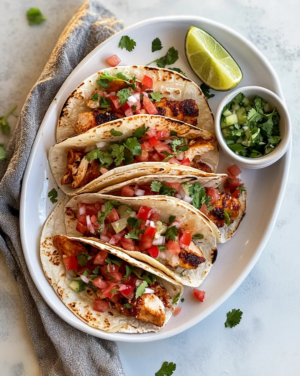 Delicious Crispy Cheesy Chicken Tacos. plate image