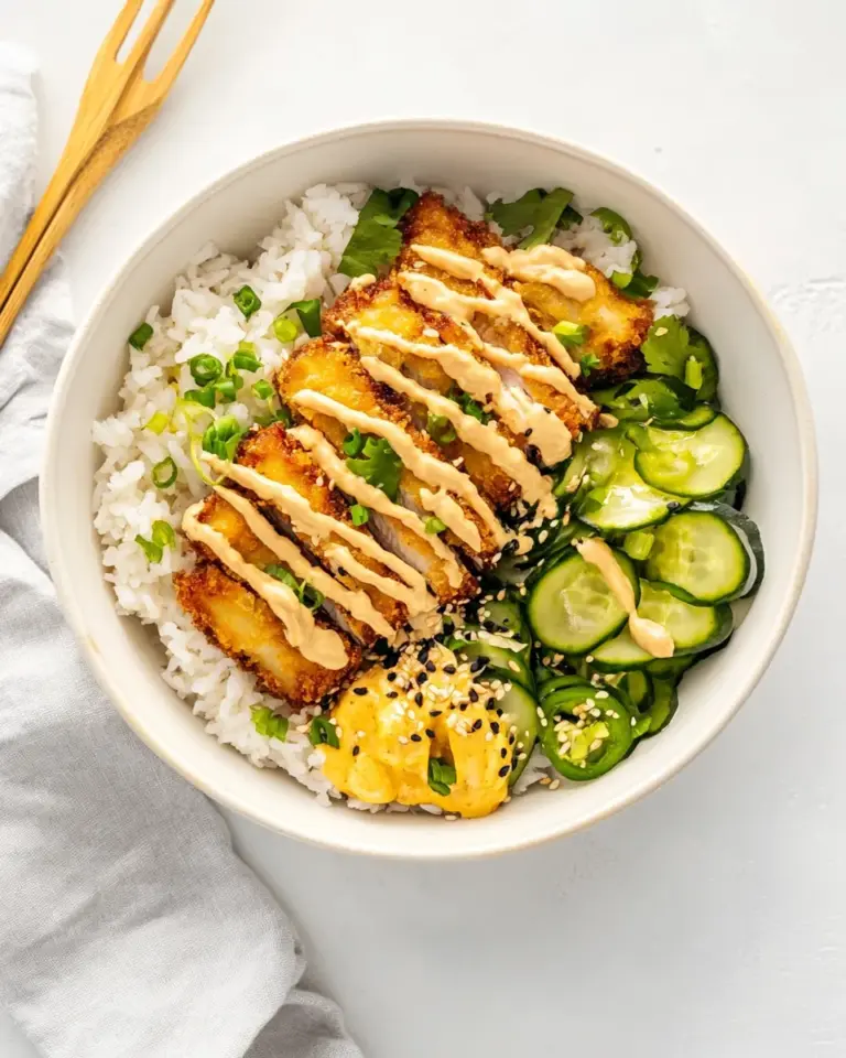 Homemade Crispy Chicken Katsu Bowls with Sriracha Mayo photo