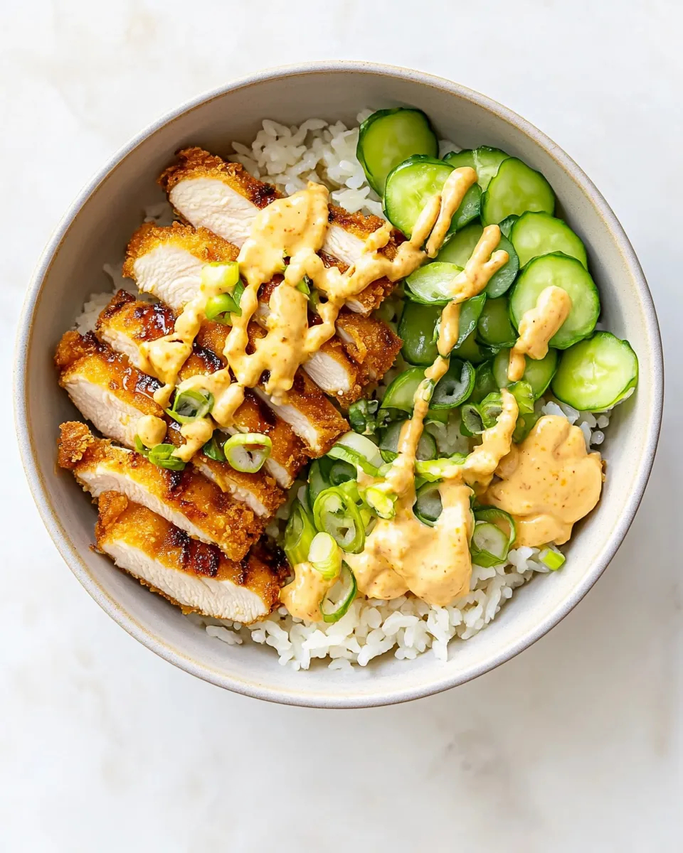 Easy Crispy Chicken Katsu Bowls with Sriracha Mayo recipe image