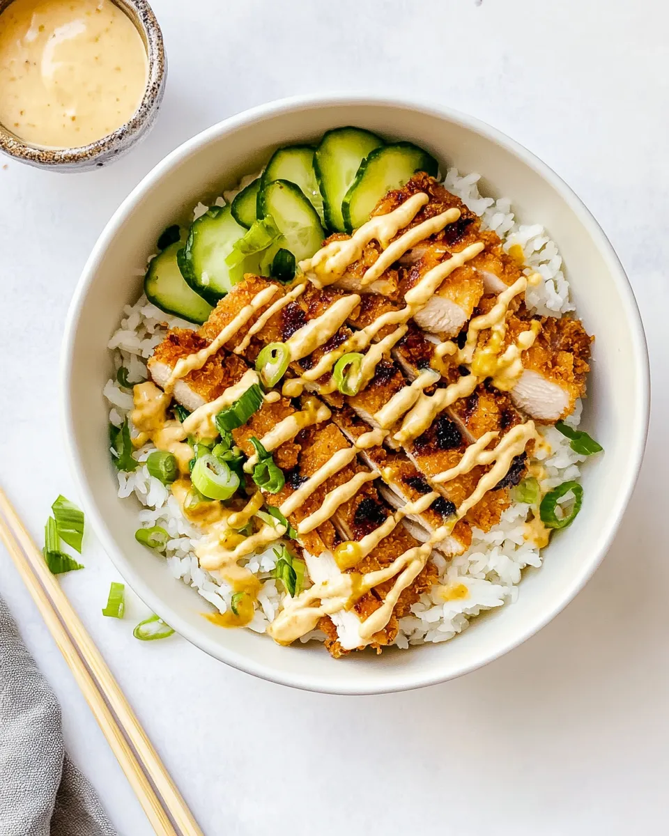 Delicious Crispy Chicken Katsu Bowls with Sriracha Mayo dish photo