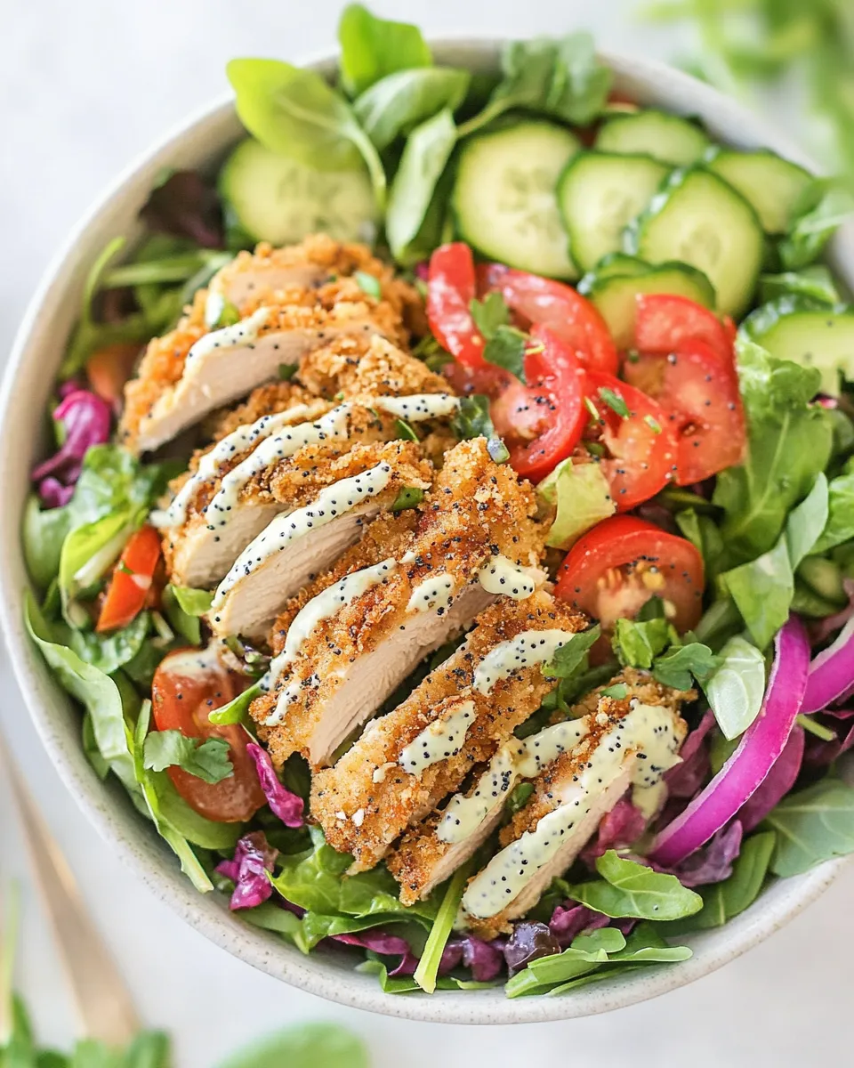 Classic Crispy Chicken Salad With Poppy Seed Dressing dish photo