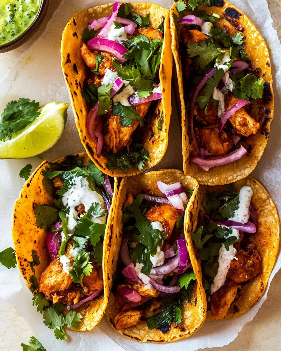 Classic Crispy Chipotle Chicken Tacos with Cilantro Lime Ranch. dish photo