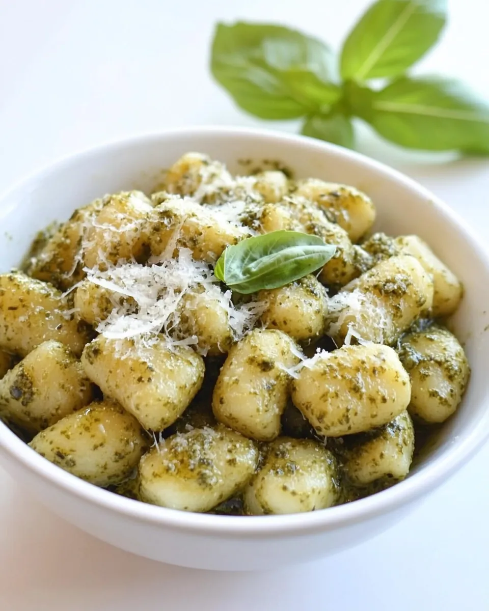 Delicious Crispy Gnocchi with Basil Pesto dish photo