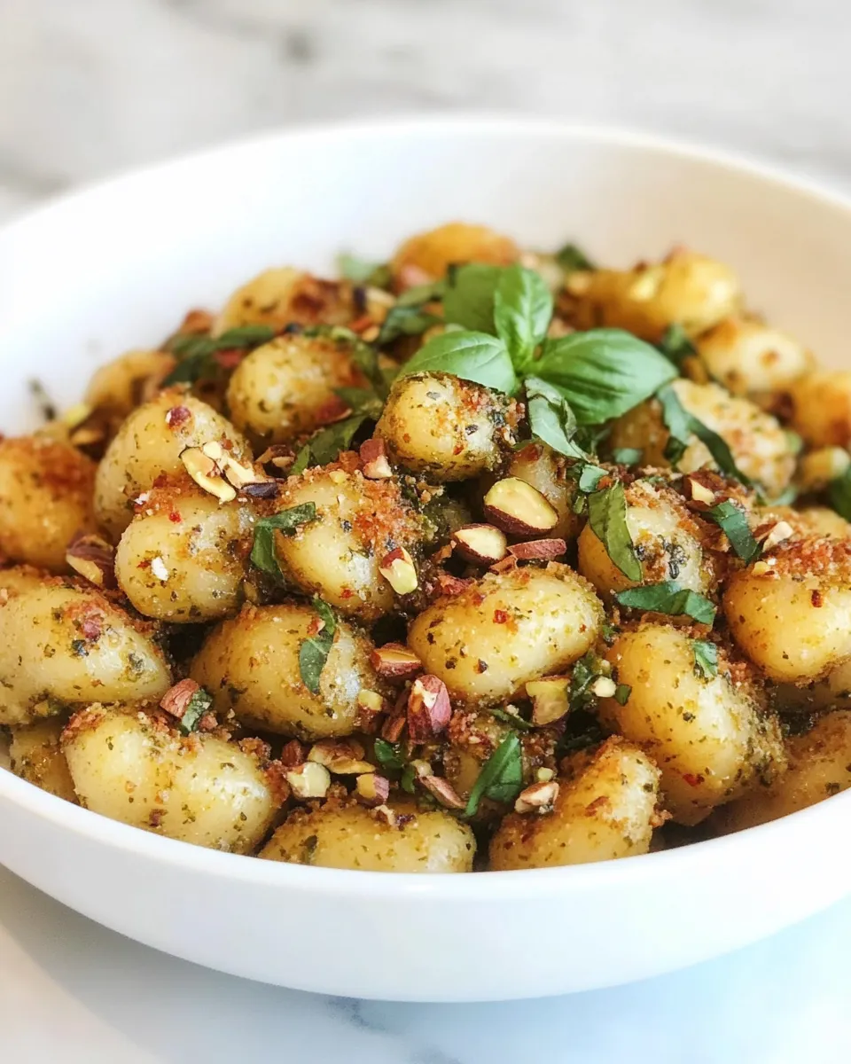 easy Crispy Gnocchi with Pistachio Pesto. picture