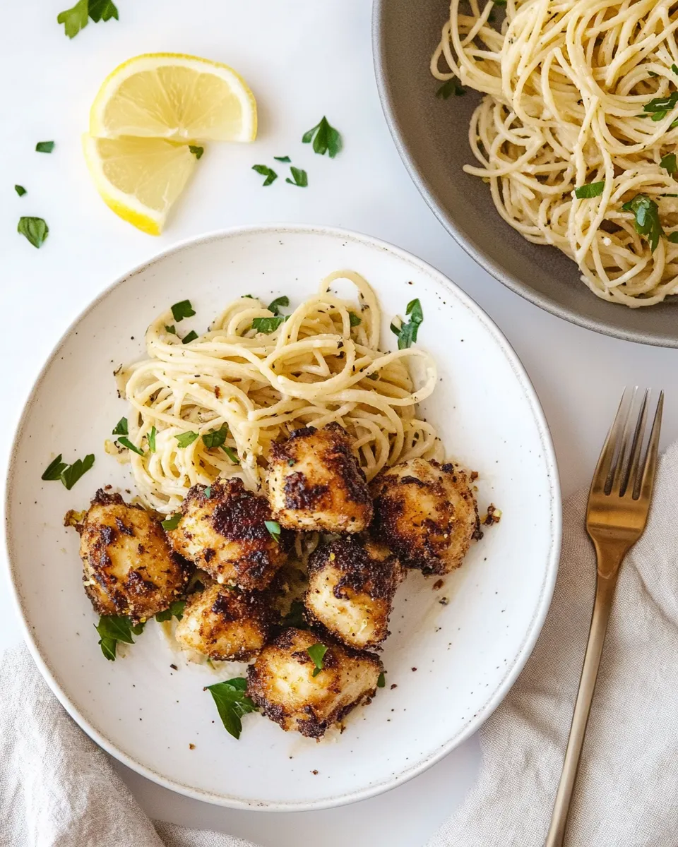 classic Crispy Lemon Chicken Bites & Spaghetti. image
