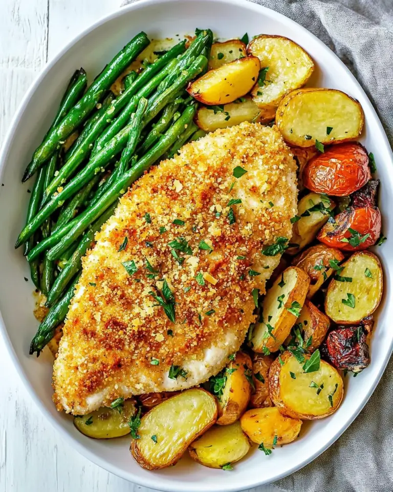 Homemade Crispy Parmesan Baked Chicken Milanese & Veggies photo