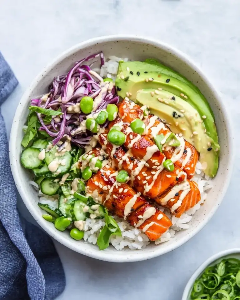 Homemade Crispy Salmon Rice Bowls photo