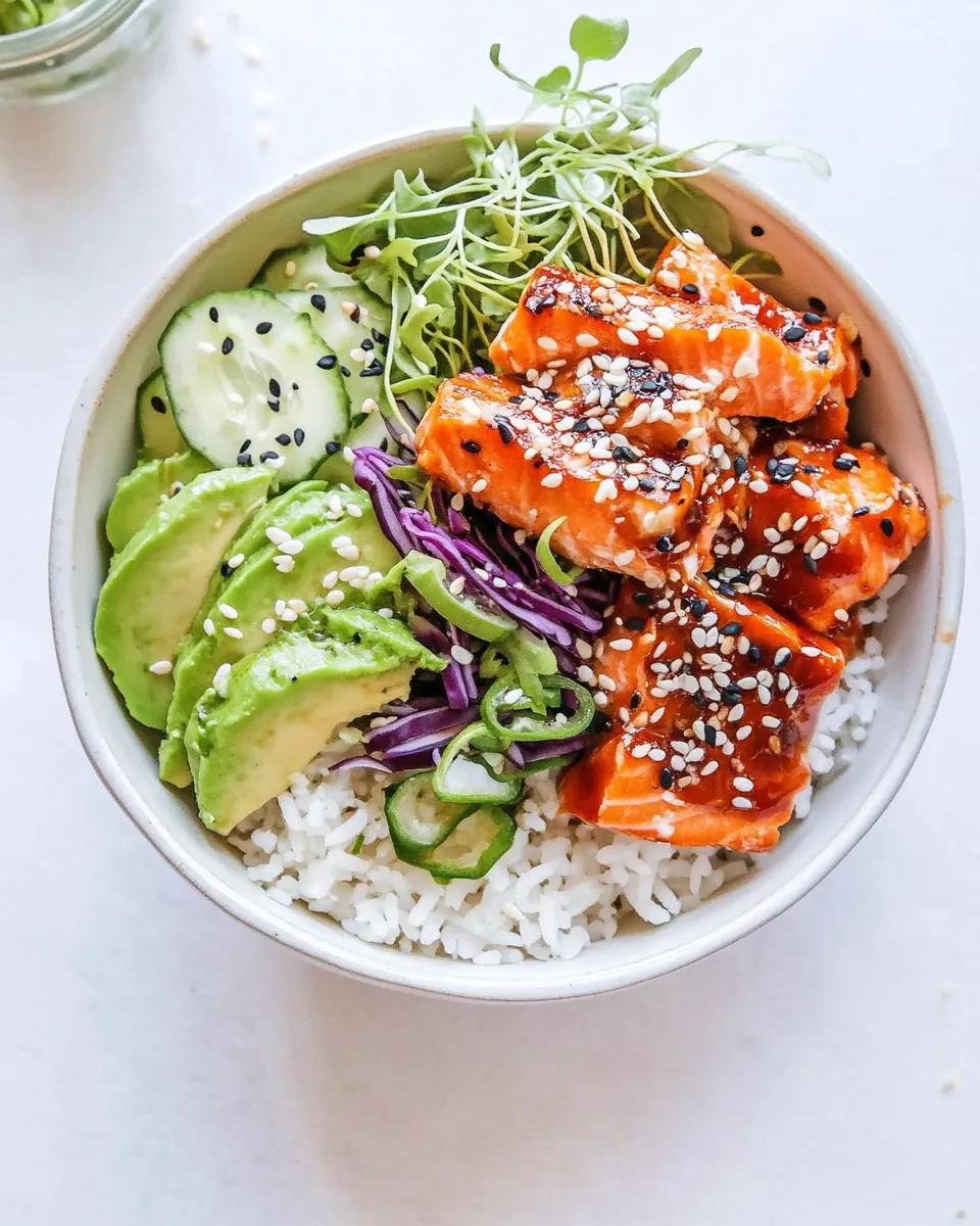 Delicious Crispy Salmon Rice Bowls dish photo
