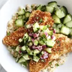 Homemade Crispy Togarashi Chicken with Sesame Cucumber Relish recipe photo