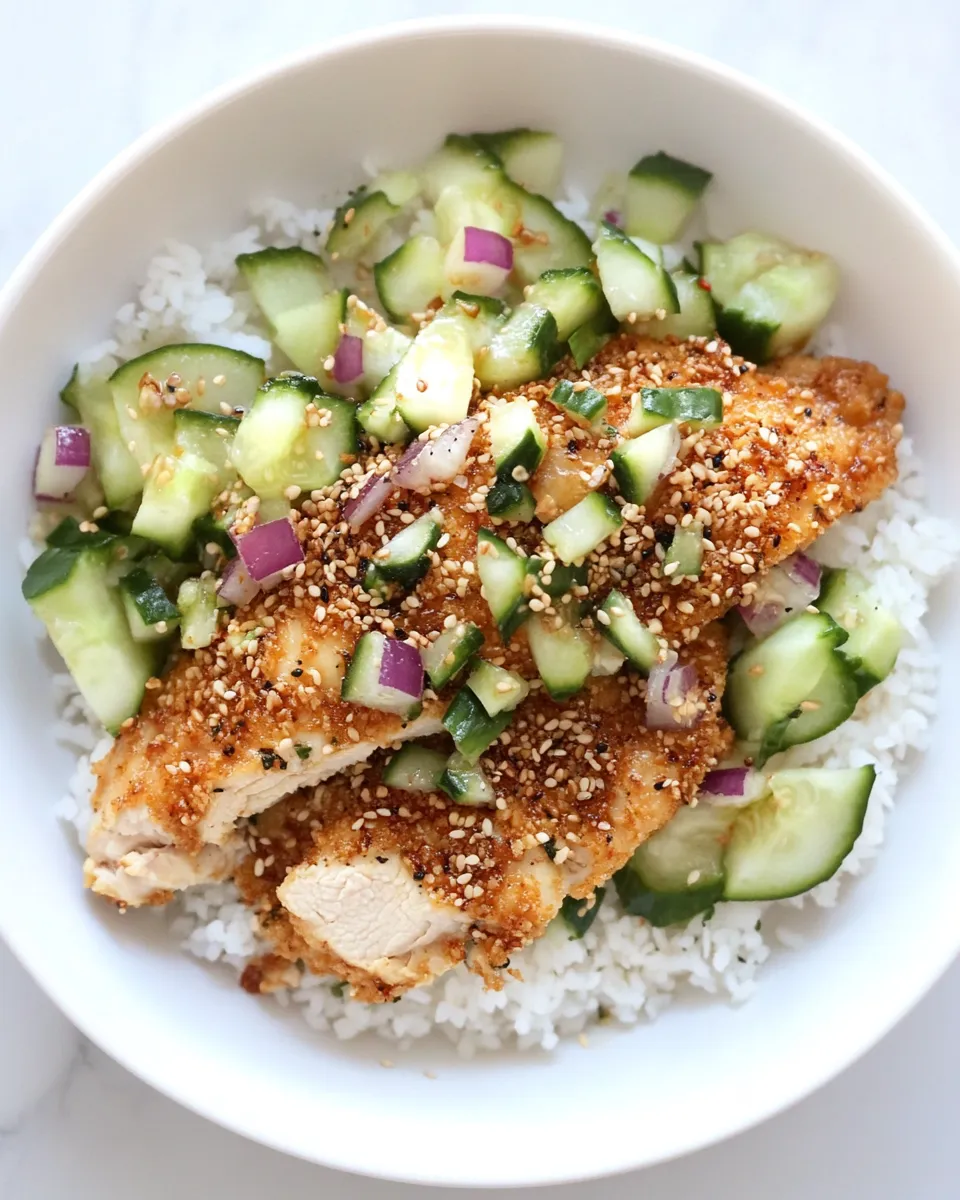 Classic Crispy Togarashi Chicken with Sesame Cucumber Relish dish photo