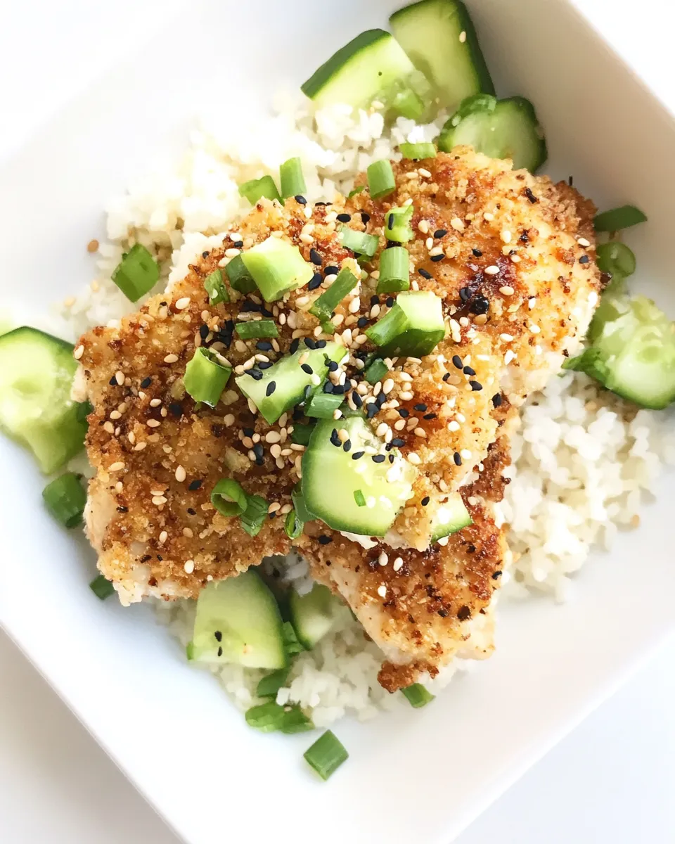 Easy Crispy Togarashi Chicken with Sesame Cucumber Relish food shot
