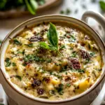 homemade Crockpot Creamy Sun-Dried Tomato Lasagna Soup. recipe photo