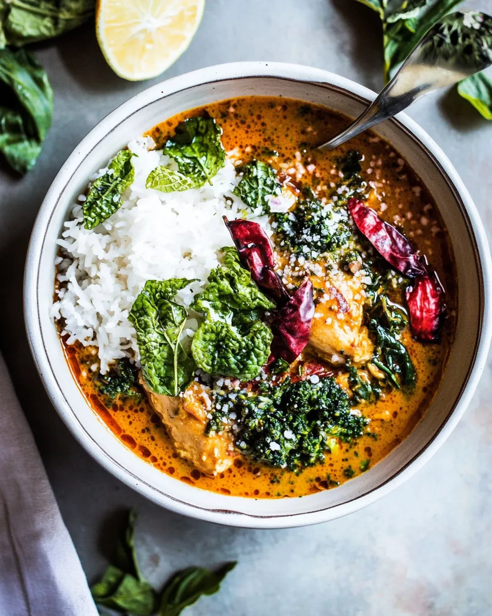 delicious Crockpot Thai Broccoli Rabe Chicken Curry. image