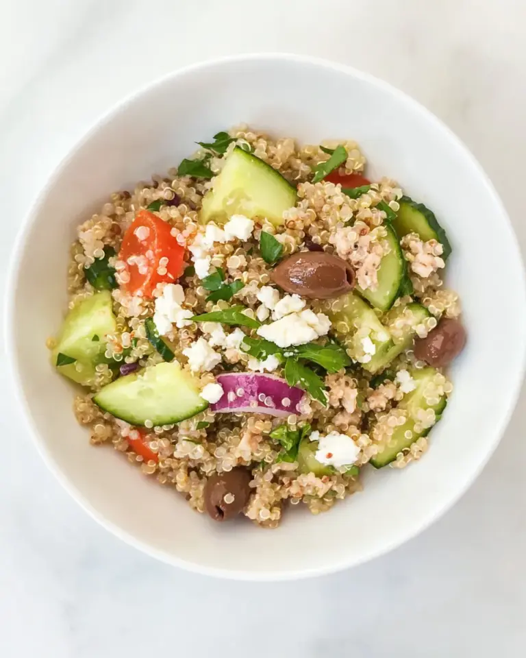 Homemade Cucumber Quinoa Salad With Ground Turkey, Olives, & Feta recipe photo