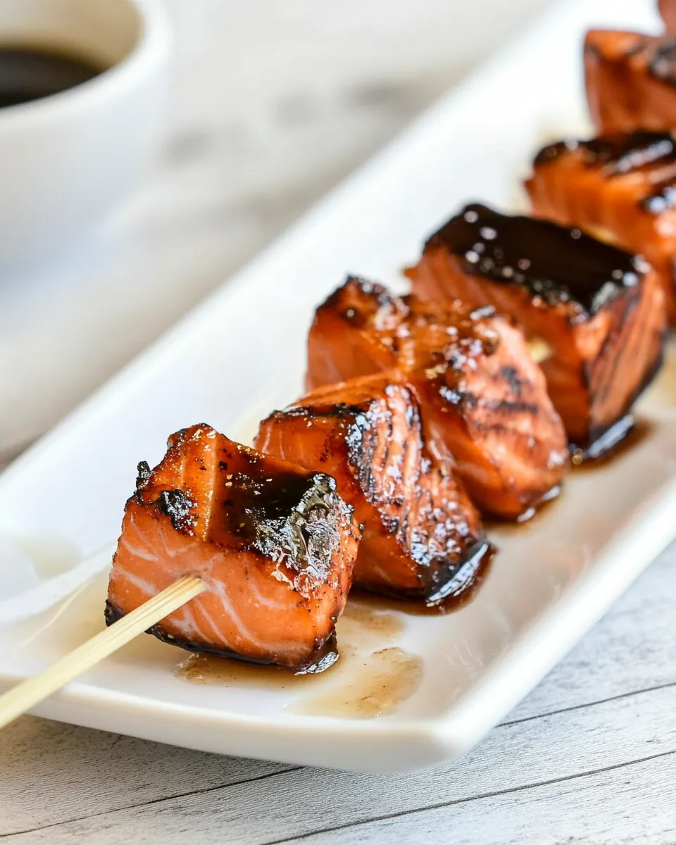 Homemade Cured Brown Sugar Salmon Skewers recipe photo