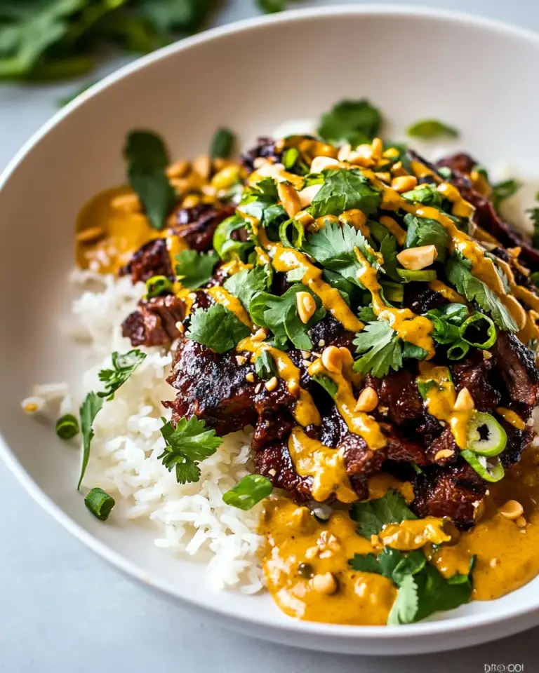 Easy Curried Thai Beef with Peanut Sauce. recipe photo