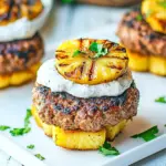 Homemade Curry Turkey Burgers With Grilled Pineapple photo