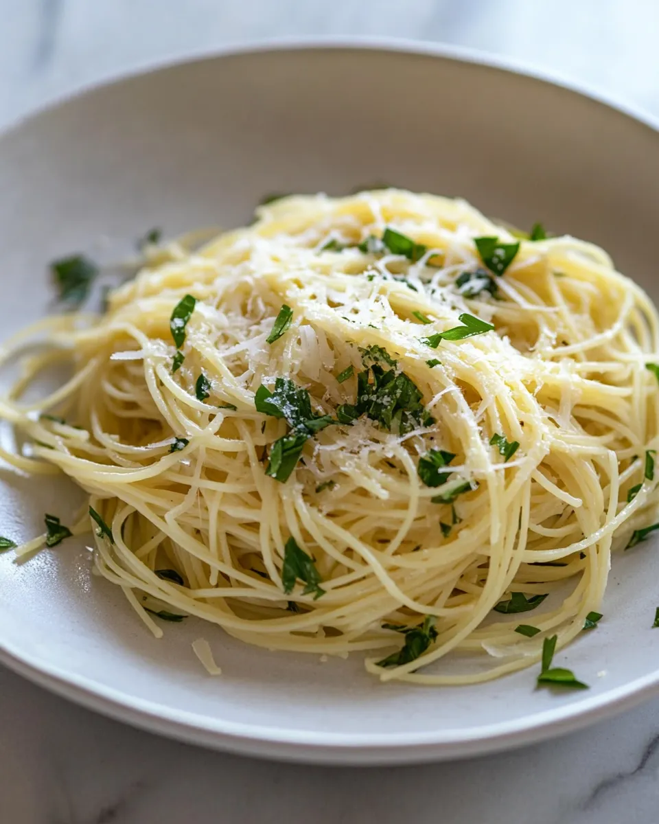 Homemade Delicious Angel Hair Pasta photo