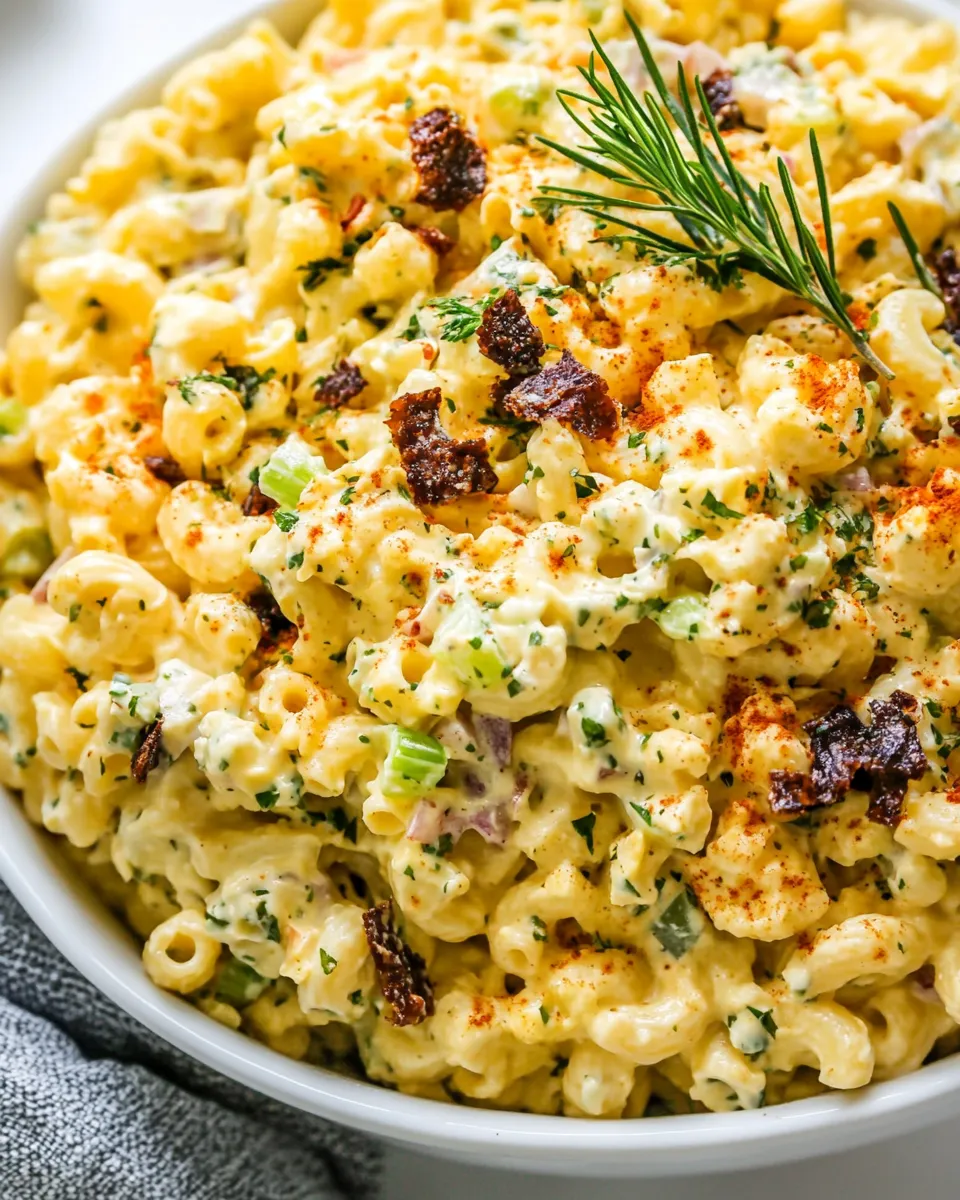Homemade Deviled Egg Macaroni Salad photo
