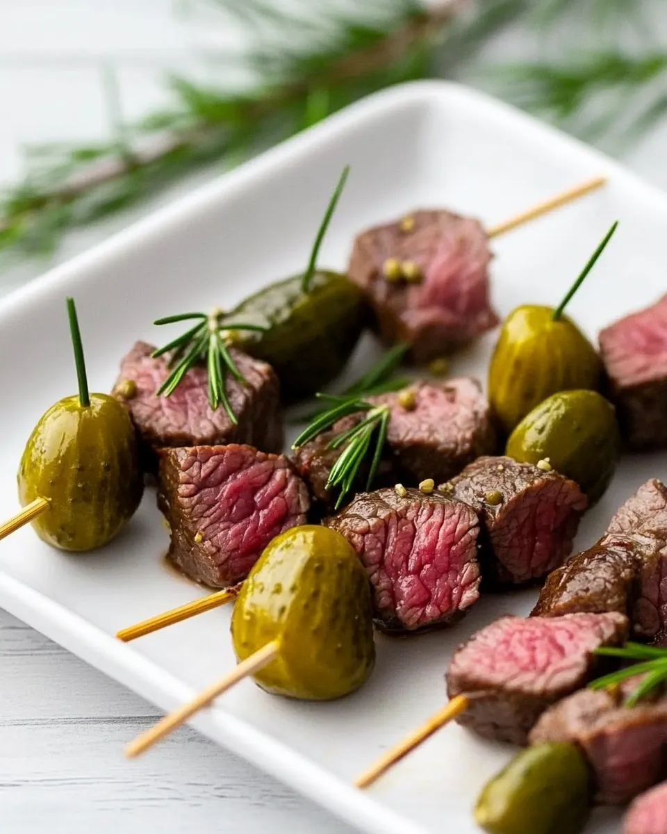 Classic Dill Pickle Beef Skewers dish photo