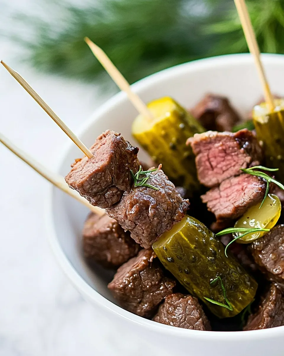 Delicious Dill Pickle Beef Skewers picture