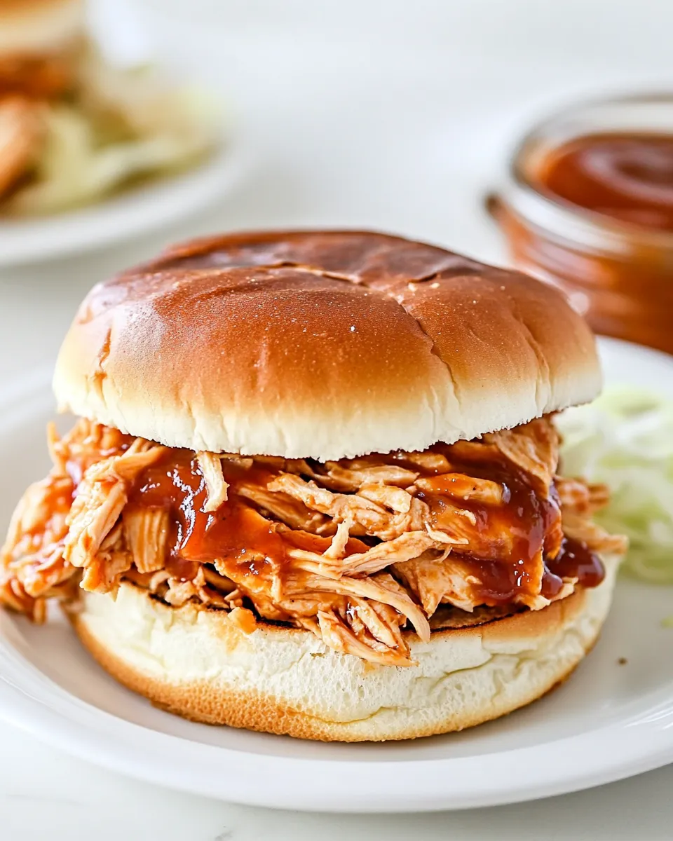 Quick Easy BBQ Chicken Sandwiches Recipe food shot