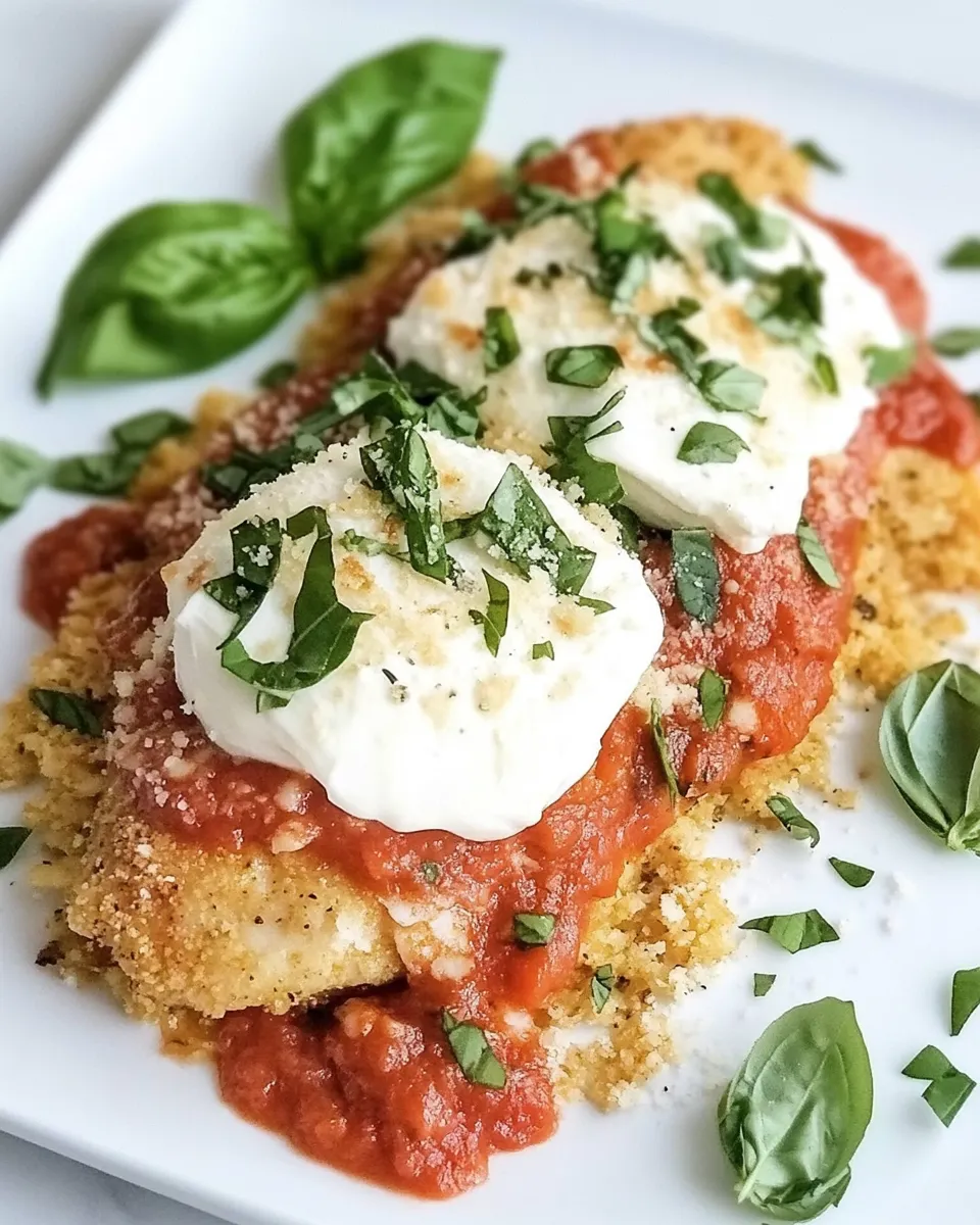 Delicious Easy Burrata Chicken Parmesan dish photo