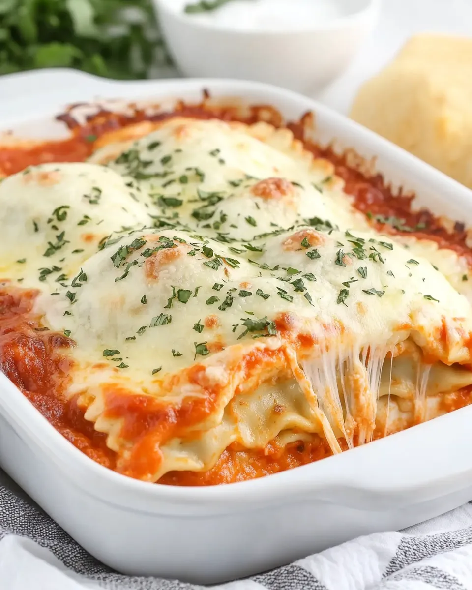 delicious Easy Cheesy Baked Ravioli (Four Ingredients!) dish photo