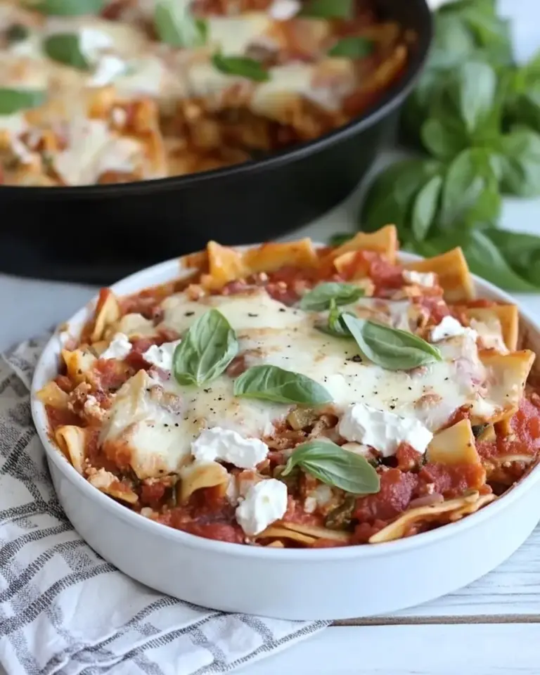 Homemade Easy Cheesy Veggie Skillet Lasagna Recipe photo