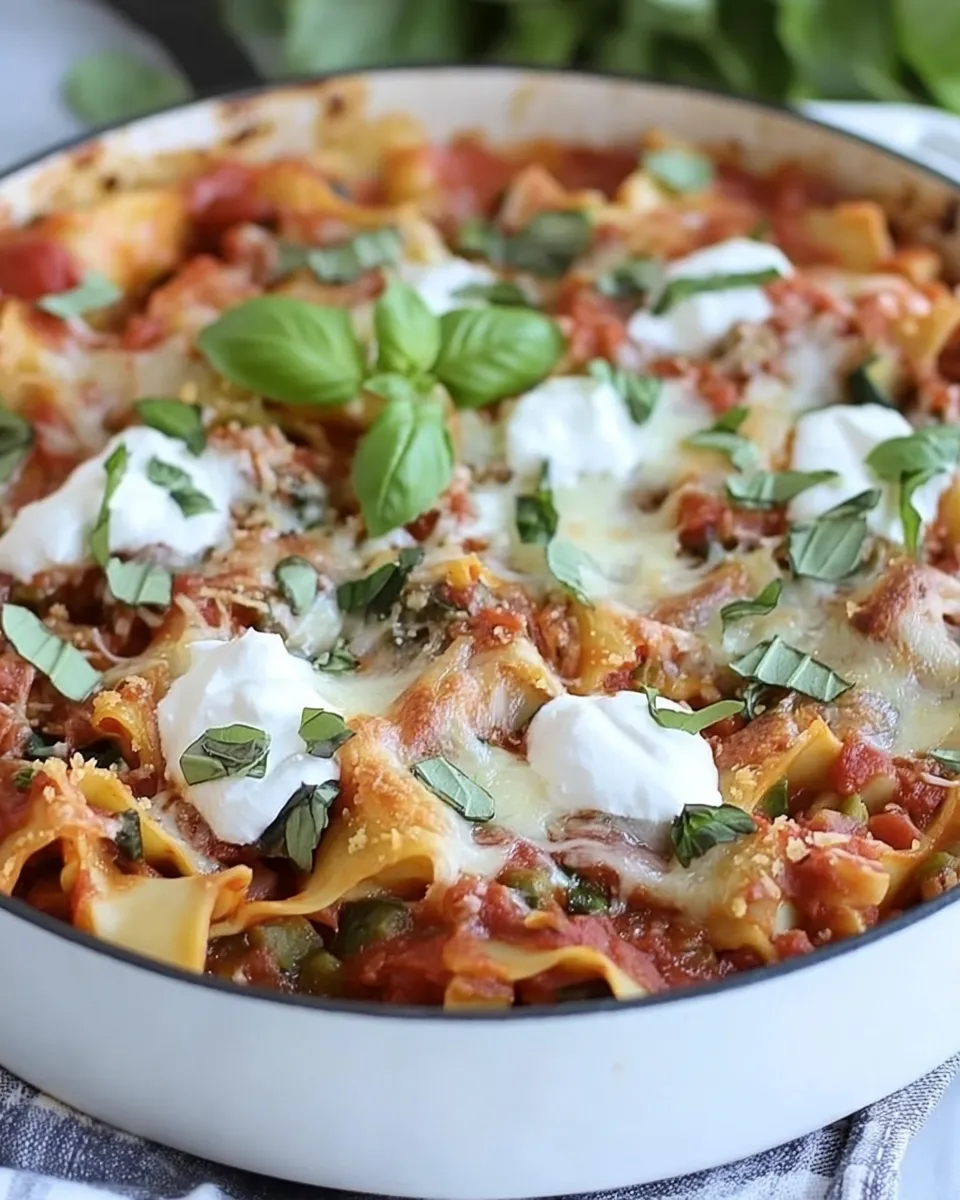 Classic Easy Cheesy Veggie Skillet Lasagna Recipe image