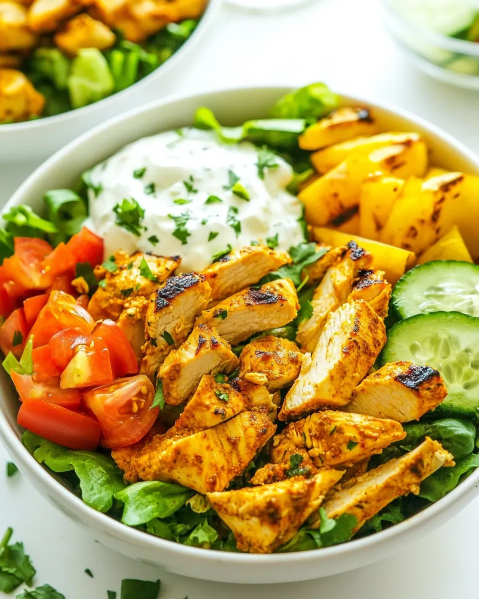 Homemade Easy Chicken Shawarma Salad Bowls photo