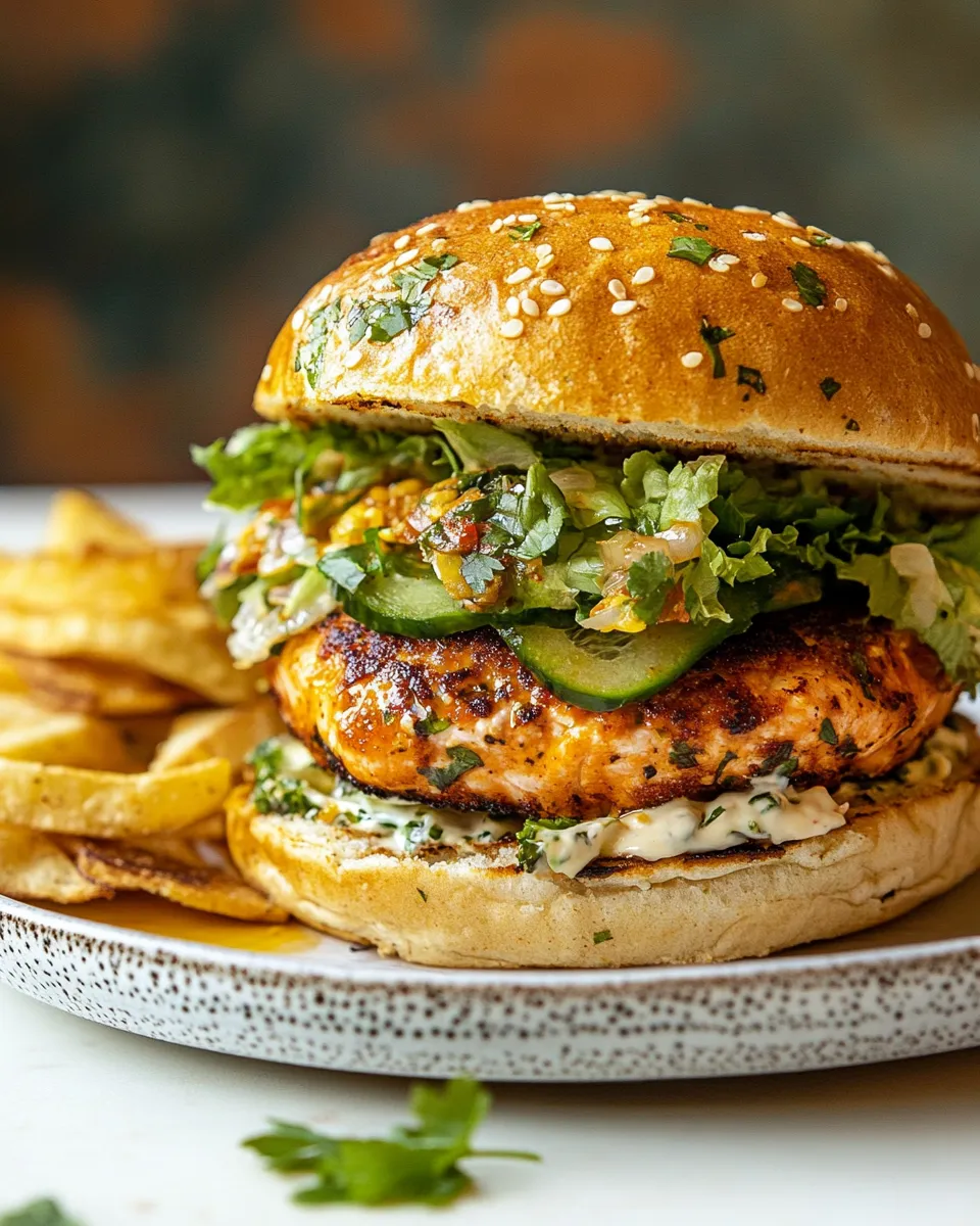Homemade Easy Chipotle Salmon Burgers. recipe photo
