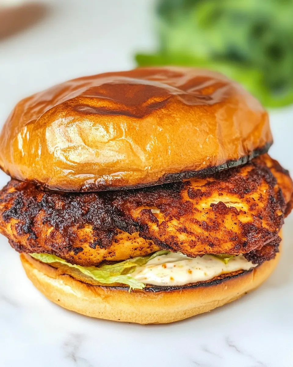Classic Easy Copycat Popeyes Blackened Chicken Sandwich Recipe image